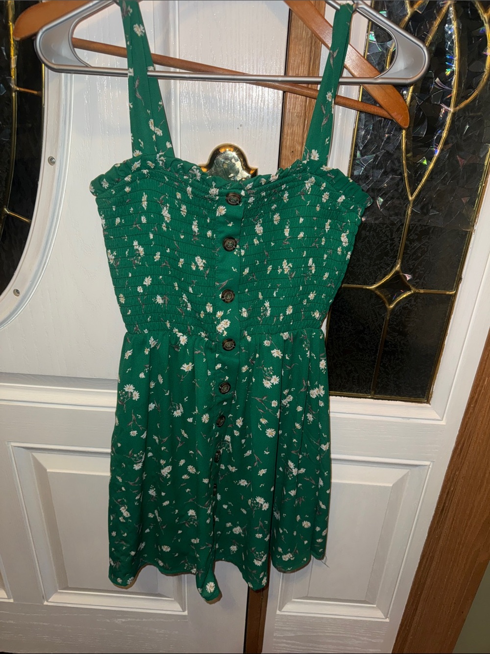 Jessica Simpson Teal Floral Smocked Dress